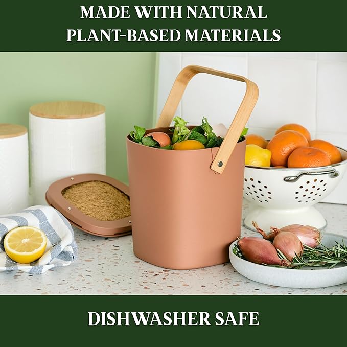 Bamboozle Countertop Compost Bin Kitchen | 1 Gallon | Odorless Composting Bin - Image 5