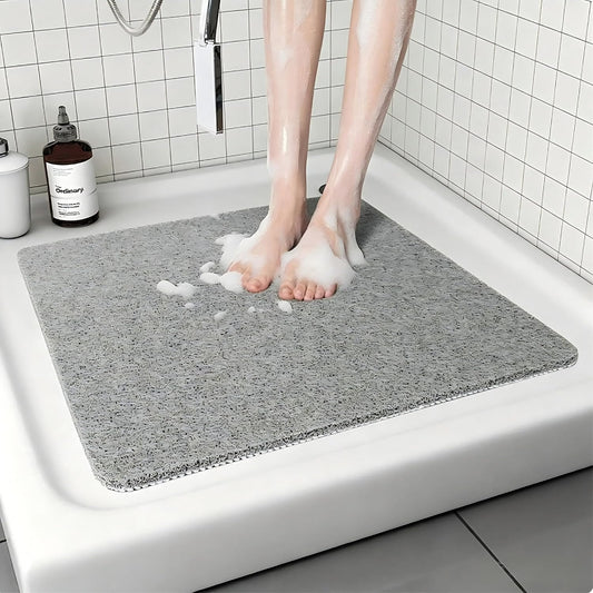 1pc Non-Slip Shower Mat, Heavy-Duty Bath Mat with Foaming Loofah Base, Durable Plastic Material, Easy-Clean Surface for Tub & Bathroom Use
