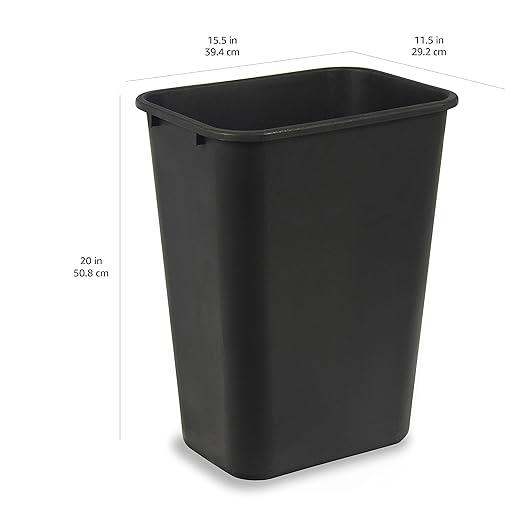 Amazon Basics Trash Can, Rectangular Commercial Office Wastebasket, 10 Gallon - Image 6