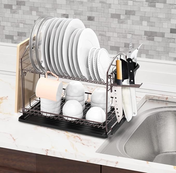 SIMPLE HOUSEWARE 2-Tier Dish Rack - Image 3