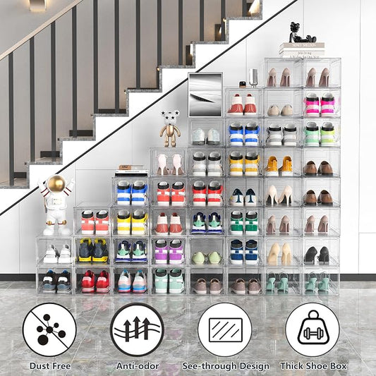 12 Pack Hard Sturdy Thickened Rigid XX Large Shoe Storage Organizer - Image 2