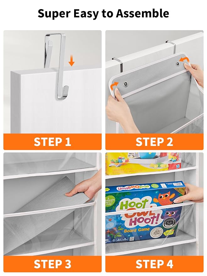 JARLINK 2 Pack Toy Stuffed Animal Storage, Over The Door Organizer W/Clear View - Image 9