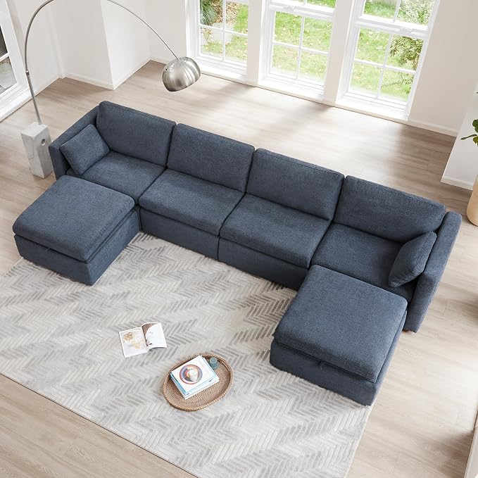 CHITA Oversized Modular Sectional Fabric Sofa Set, FSC Certified Extra Large U by CHITALIVING