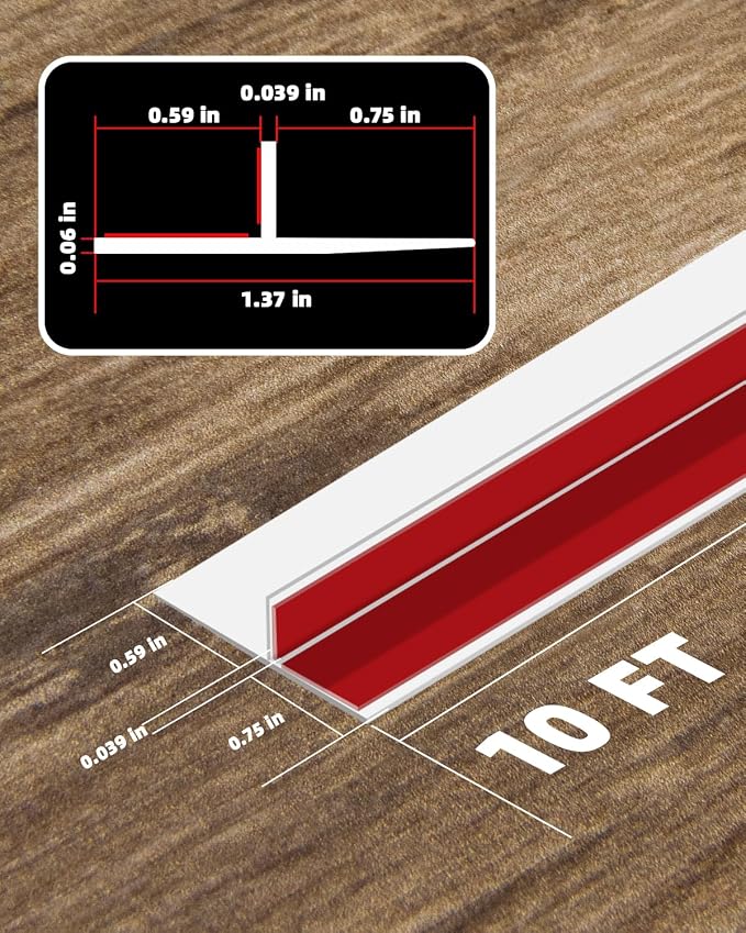 Orghtin T-Shaped Silicone Seal Strip, 10Ft Door Draft Stopper - Image 3