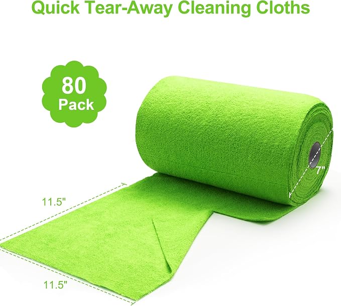 Greenfound Microfiber Cleaning Cloth Roll -80 Pack, Tear Away Towels, Reusable - Image 2