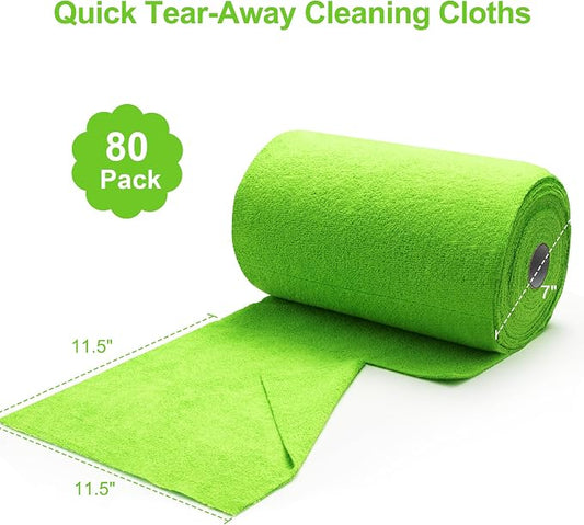 Greenfound Microfiber Cleaning Cloth Roll -80 Pack, Tear Away Towels, Reusable - Image 2