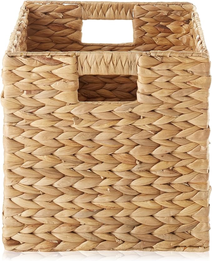 Casafield 10.5" x 10.5" Water Hyacinth Storage Baskets, Natural - Image 4