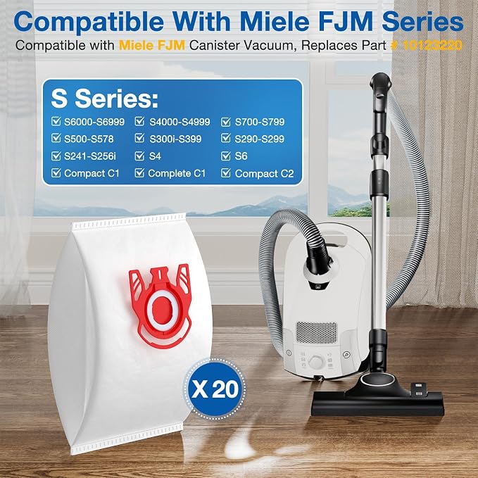20 Pack 3D Airclean FJM Vacuum Cleaner Bags Compatible - Image 2