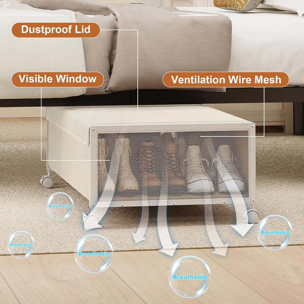 Fokyfok 2Pack Under Bed Storage Containers,10 inch Height,31 inch Long