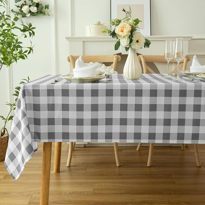 Classic Gingham Buffalo Tablecloth Fabric by Essifunia