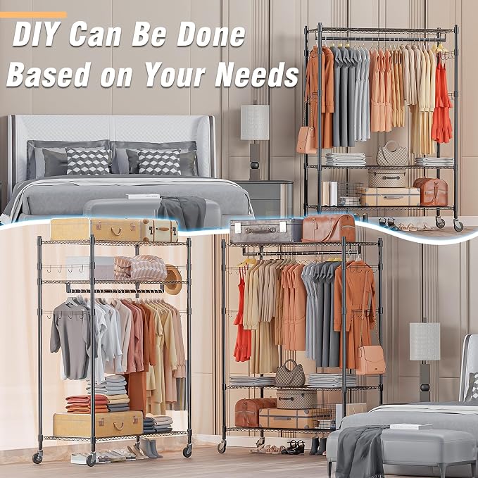 Homdox 3 Tier Heavy Duty Garment Rack - Image 6