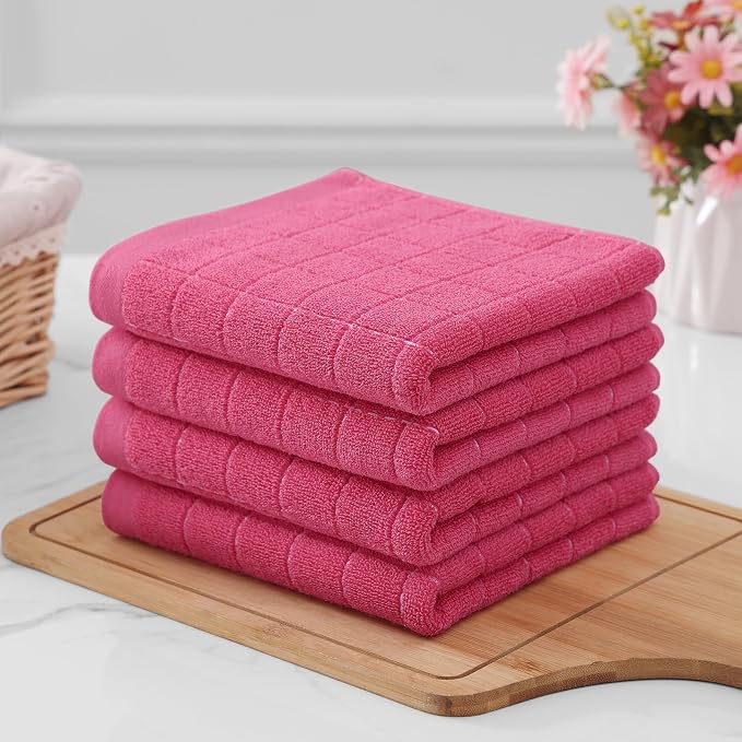 Homaxy 100% Cotton Terry Kitchen Towels, Checkered Designed, Soft and Super - Image 8
