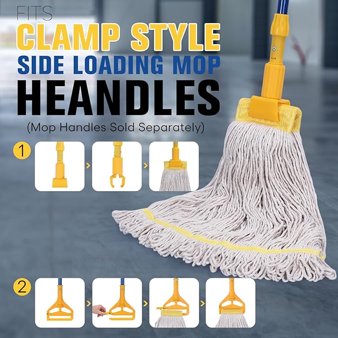 Matthew Cleaning Commercial Mop Head Replacement, 5 Inch Wide Headband - Image 4