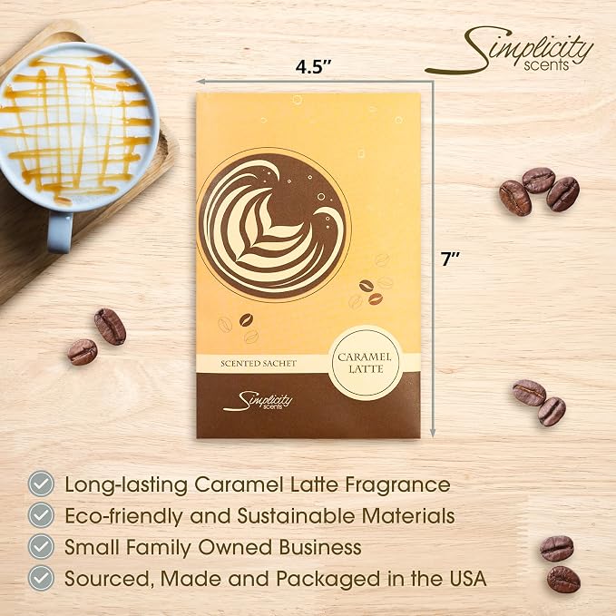 Floral Simplicity Caramel Latte Scented Sachets Pack of 6, Fall & Winter - Image 3