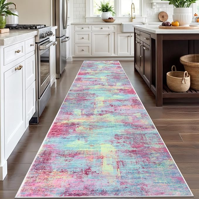 IOHOUZE Abstract Runner Rug 3x12 Ft Washable Runners - Image 2