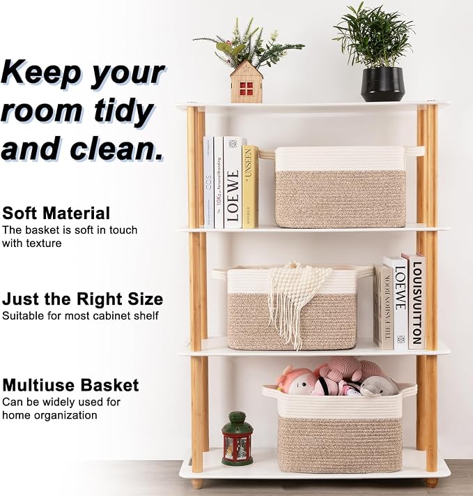 OIAHOMY 3 Pack Storage Baskets for Organizing, Woven Basket - Image 2