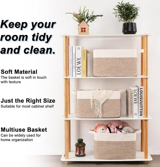 OIAHOMY 3 Pack Storage Baskets for Organizing, Woven Basket - Image 2