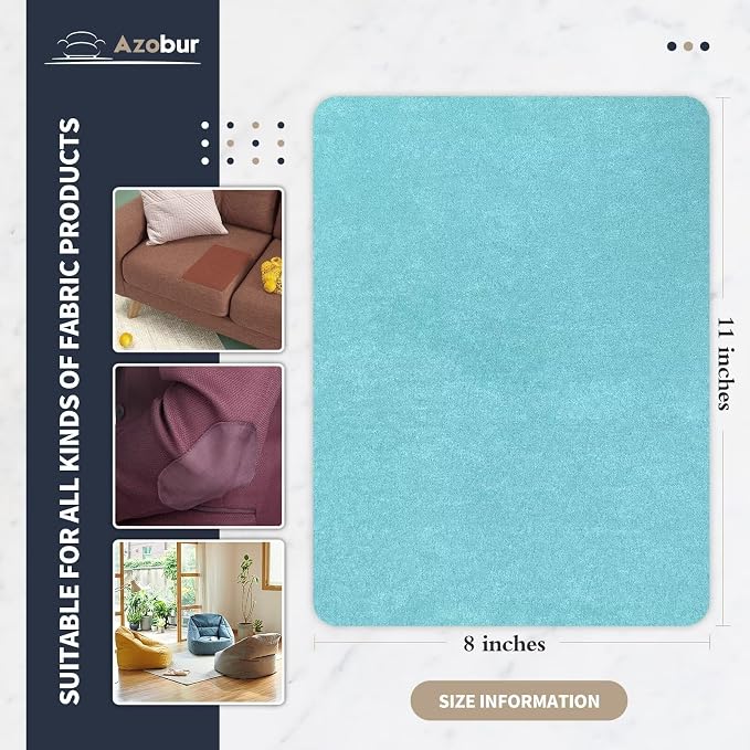 Azobur Velvet Patch, Self-Adhesive Rectangular Flannel Fabric Patch, Automotive - Image 2