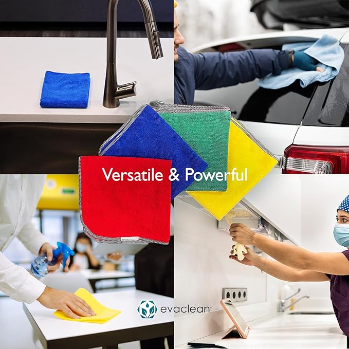 EvaClean Premium Microfiber Cleaning Cloth 16"x16" - Image 9