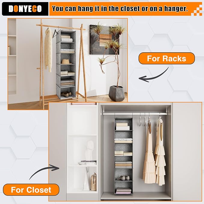 6-Shelf Hanging Storage Closet Organizer, Linen Rv Storage and Organization - Image 7