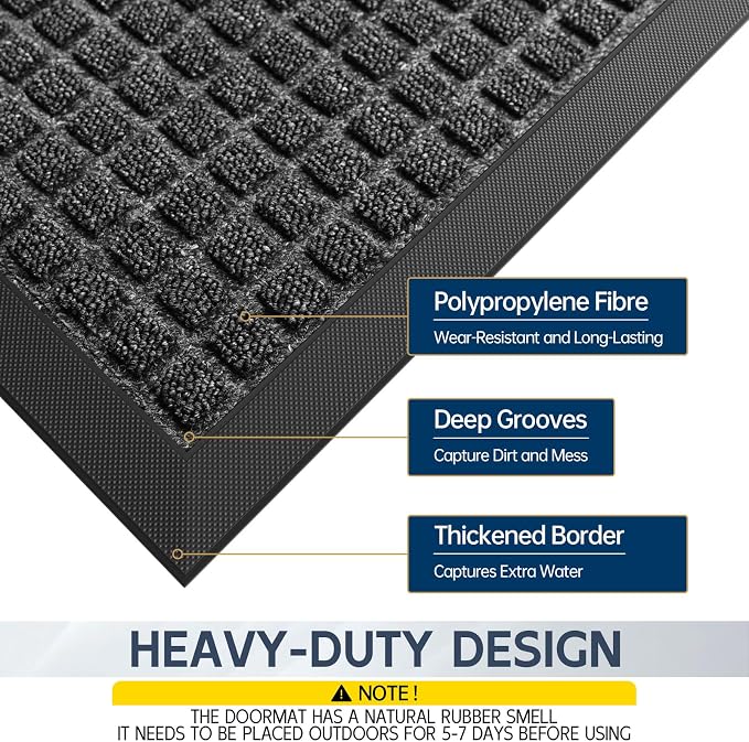 Indoor Outdoor Front Door Mats, Garage Entrance, Stain and Fade Resistant - Image 4