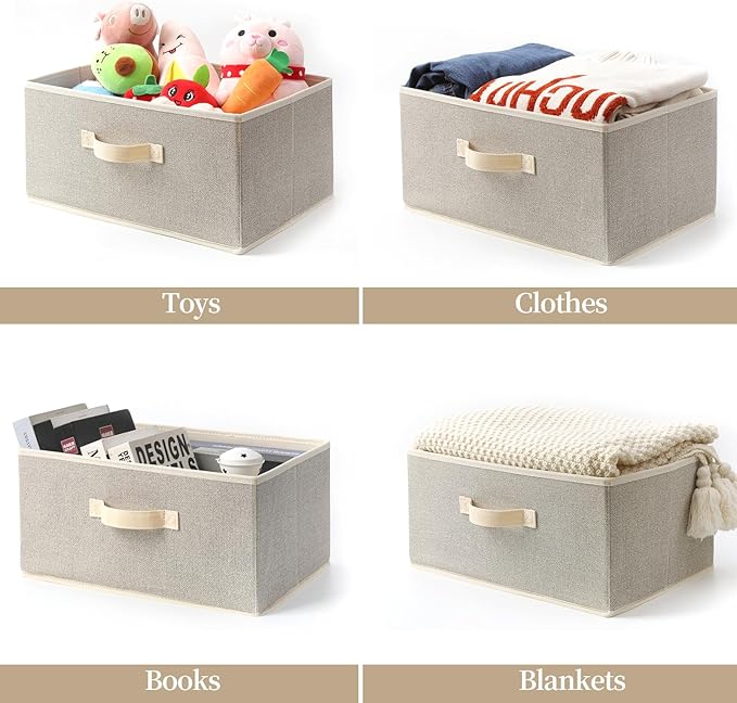 Storage Baskets, 15.7-Inch Woven Fabric Bins, Storage Cubes - Image 4