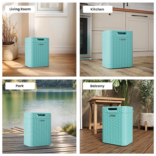 Ypati Handwoven 4 Gallon Rattan Trash Can - Image 6