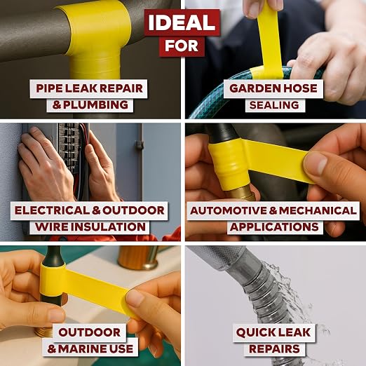 XFasten Self Fusing Silicone Tape Waterproof – 1" x 36 Feet Yellow, Self - Image 4