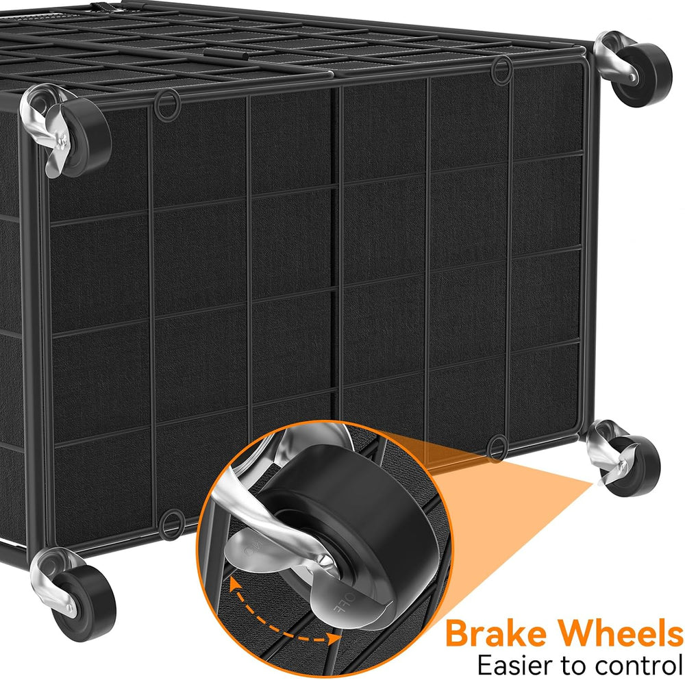 WOWLIVE Double Laundry Hamper with Wheels, Metal Rolling Laundry Basket