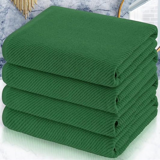 VOOVA & MOVAS Hunter Green Bath Towels, Bath Towels Set of 4, Large 30" x 56" by VOOVAMOVAS