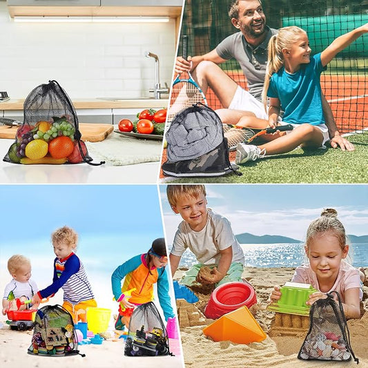 iMucci 18"X24" 12Pcs Mesh Laundry Drawstring Bag Nylon Drawstring Gym Bag - Image 2
