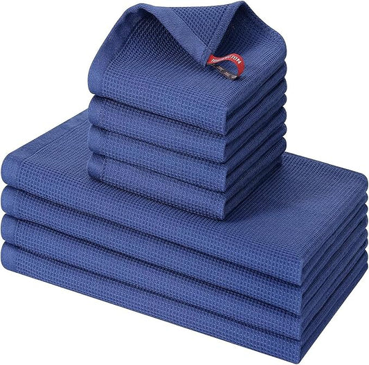 Homaxy 100% Cotton Kitchen Towels and Dishcloths Set by Homaxy