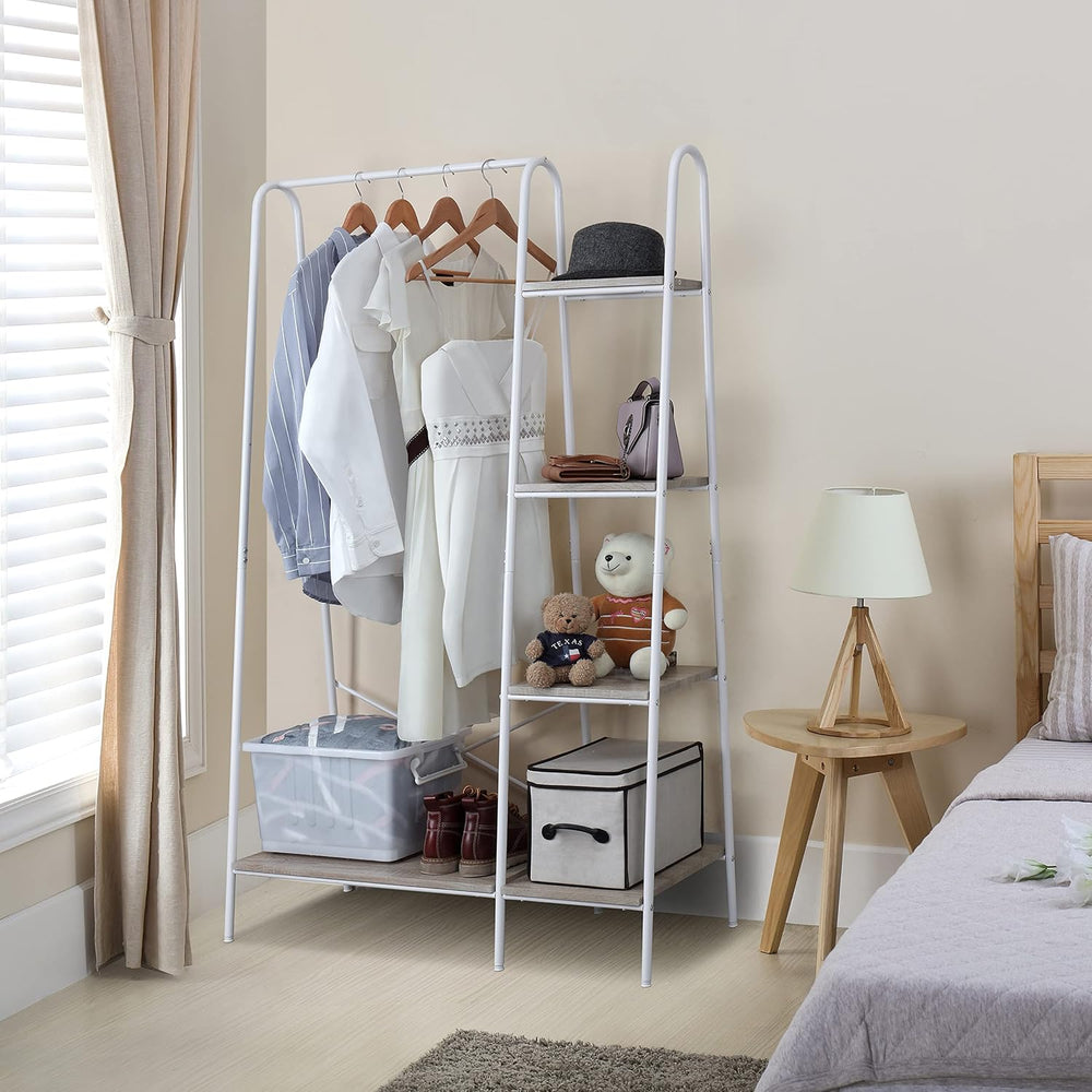 Finnhomy Metal Clothes Closet Rack, Clothing Rack for Hanging Clothes White H...