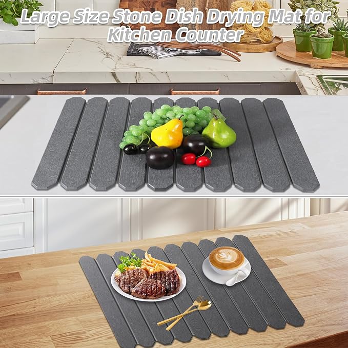 Large Stone Drying Mat for Kitchen Counter - Image 4