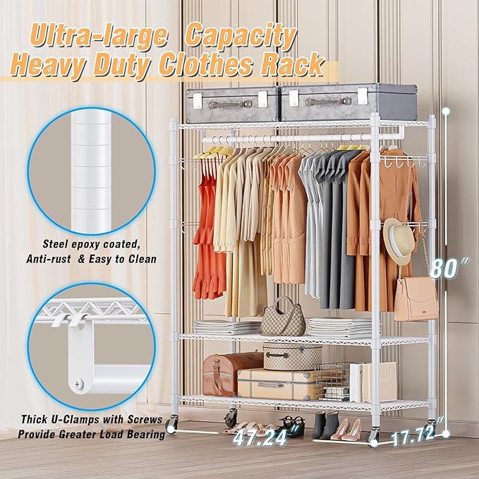 Homdox 3 Tier Garment Rack - Image 5