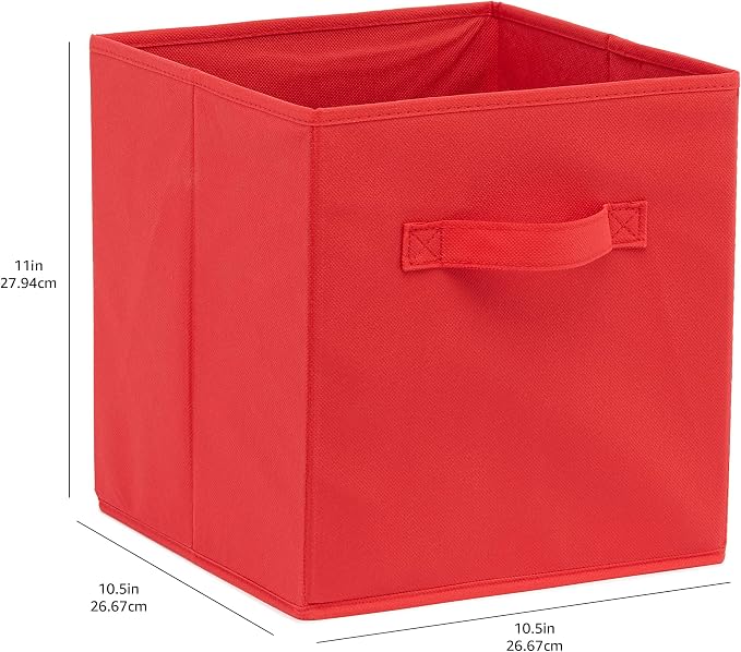 Amazon Basics Cube Organizer Storage Bins Handles, Collapsible Fabric, - Image 5