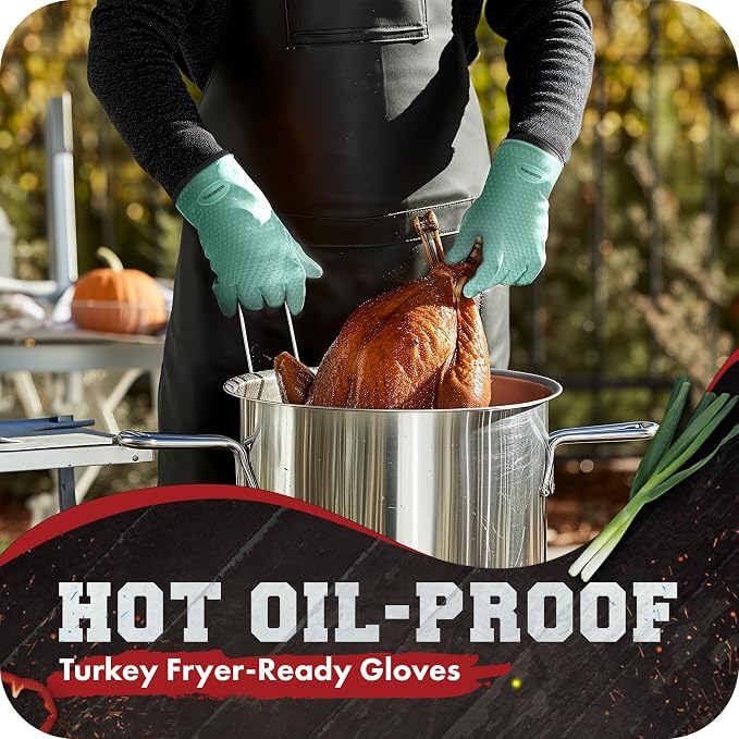 KITCHEN PERFECTION S Silicone Smoker Oven Gloves -Extreme Heat Resistant BBQ - Image 5