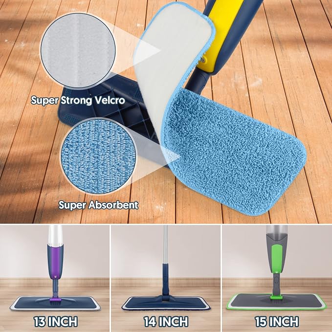 7 Count Reusable Mop Pads for Swiffer PowerMop -MEXERRIS Microfiber Wet Mops - Image 3