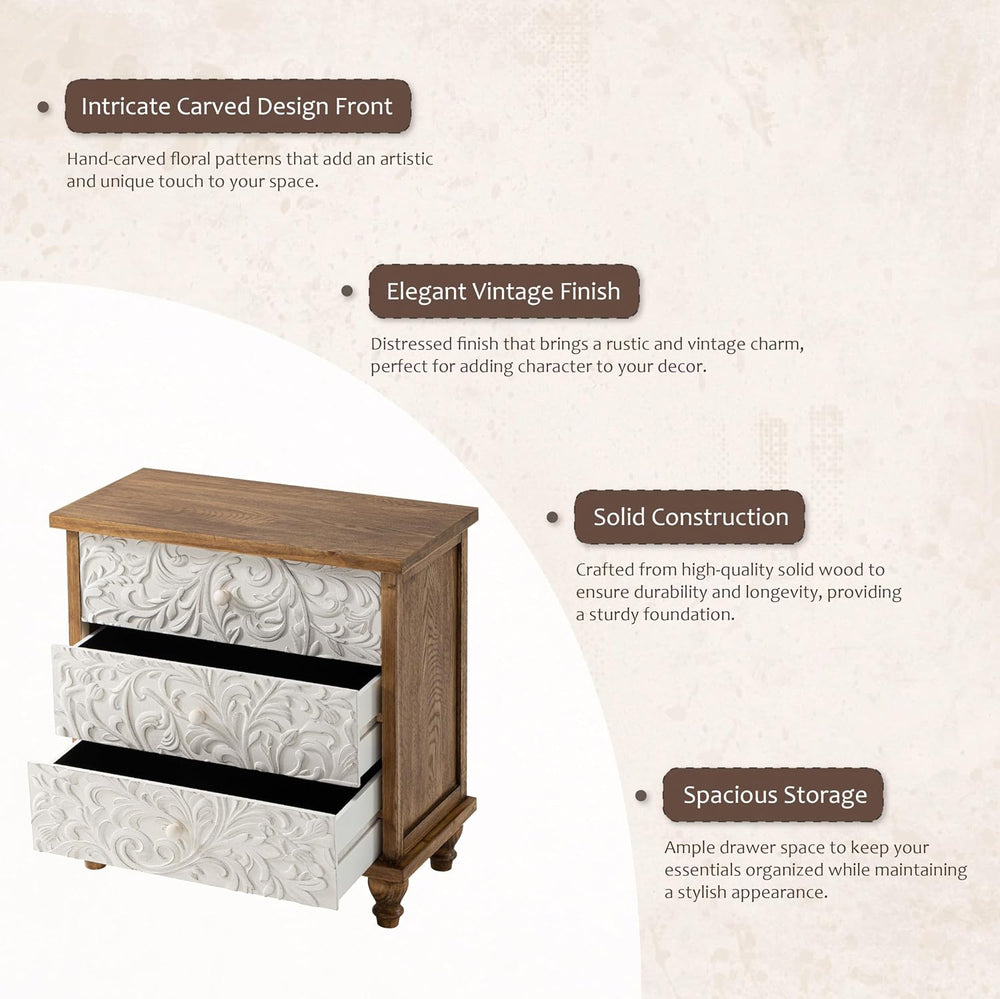 3 Drawer Farmhouse Dresser x 2P