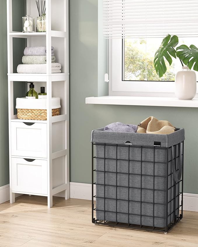 SONGMICS Laundry Hamper, 23.8 Gal. Laundry Basket, Collapsible Clothes Hamper - Image 8