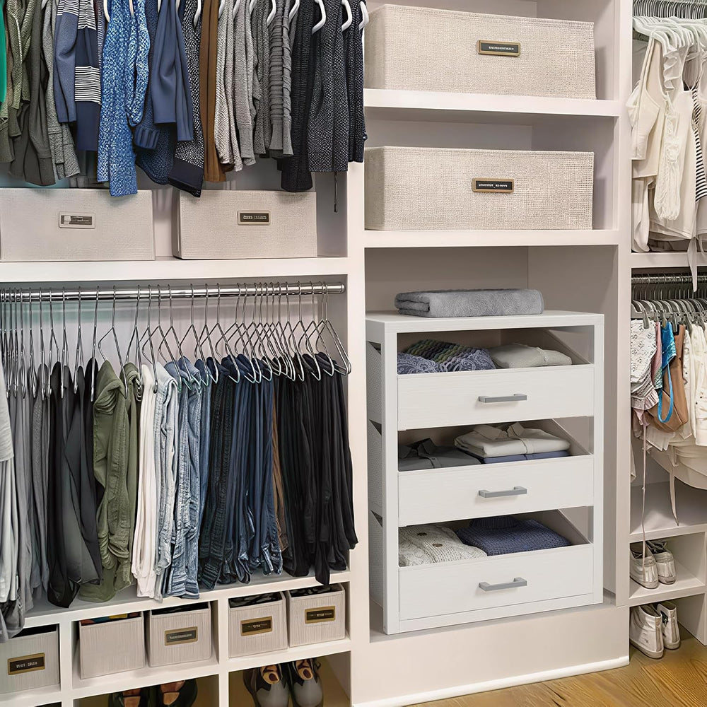 BOLUO Closet Drawers White 3 Drawer Dresser for Closet Organizers and Storage...