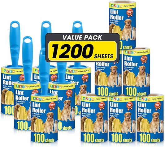 AZEN Lint Roller, Lint Rollers for Pet Hair Extra Sticky, 1200 Sheets Lint by AZEN