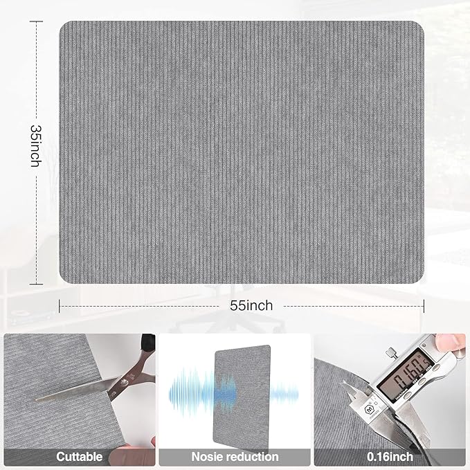 Placoot Desk Chair Mat for Hardwood Floor & Tile 55"x35" Office Chair Mat for - Image 4