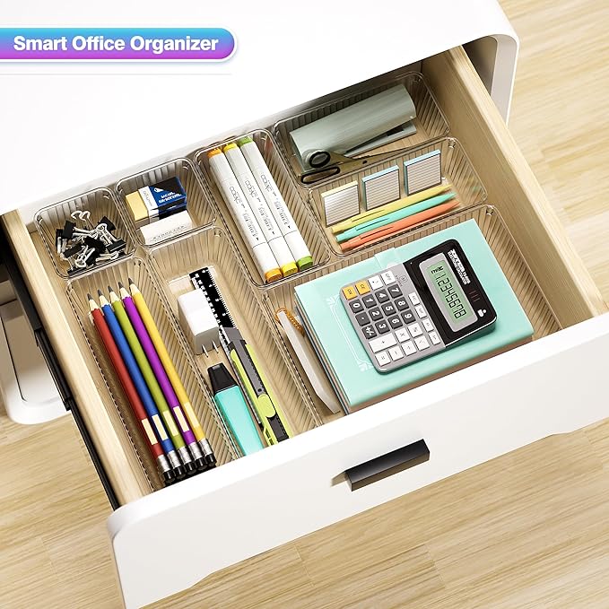25 PCS Clear Plastic Drawer Organizer Set - Image 6