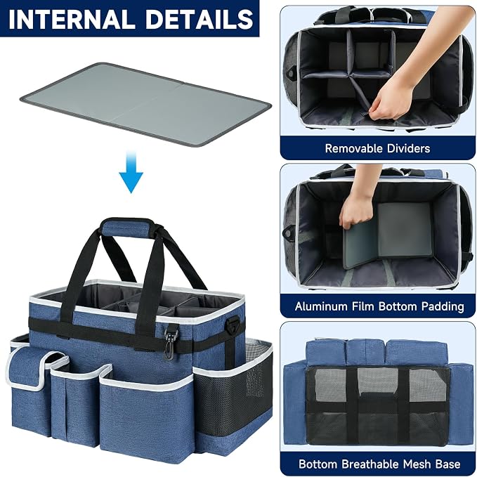 Cleaning Caddy Bag, Large Cleaning Supplies Organizer - Image 2