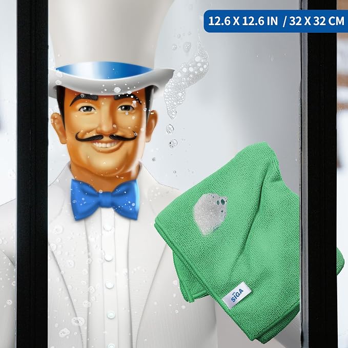 MR.SIGA Microfiber Cleaning Cloths, All-Purpose Microfiber Towels, Streak Free - Image 2