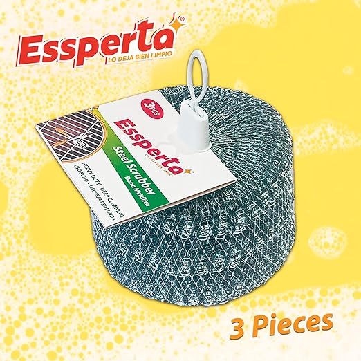 3 Pcs ESSPERTA Stainless Steel Wool Scrubber，3 Steel Scrubber Wool Pads - Image 2