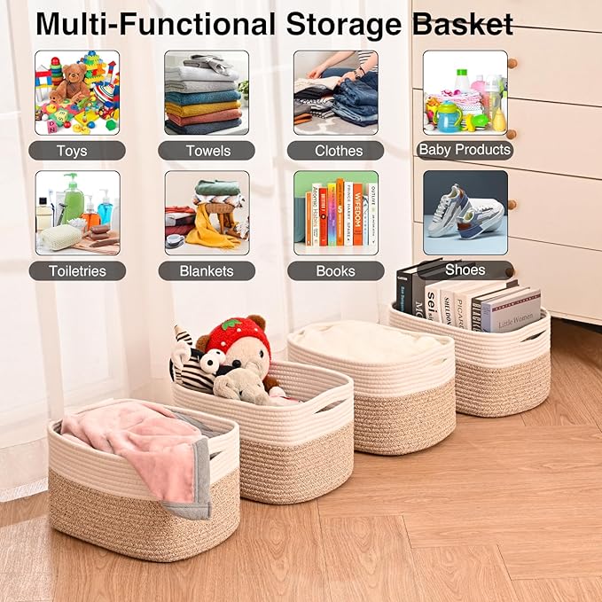 Storage Baskets for Shelves, Woven Storage Basket, Bins for Cube Storage - Image 4