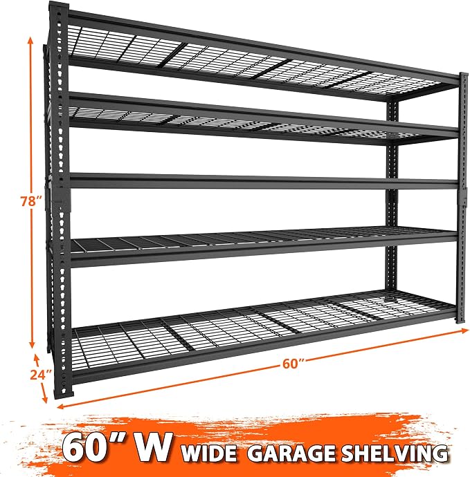 ROOMTEC Garage Shelving, 5 Tier Adjustable Metal Organizer Wire Rack - Image 3
