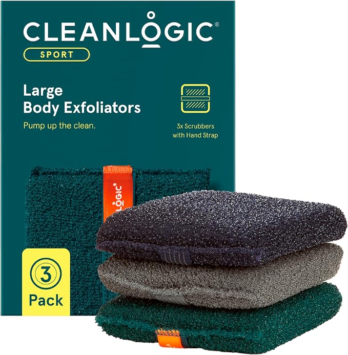 Cleanlogic Sport Exfoliating Body Scrubber, Large Exfoliator Tool by Cleanlogic